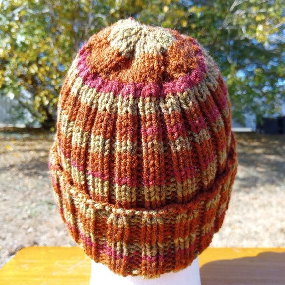 Mens Hipster Wide Cuff Beanie Hat Hand Knit Rib Acrylic Sailor Womens Autumn - Picture 5 of 11